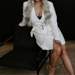 Misguided Blazer dress & black bralette